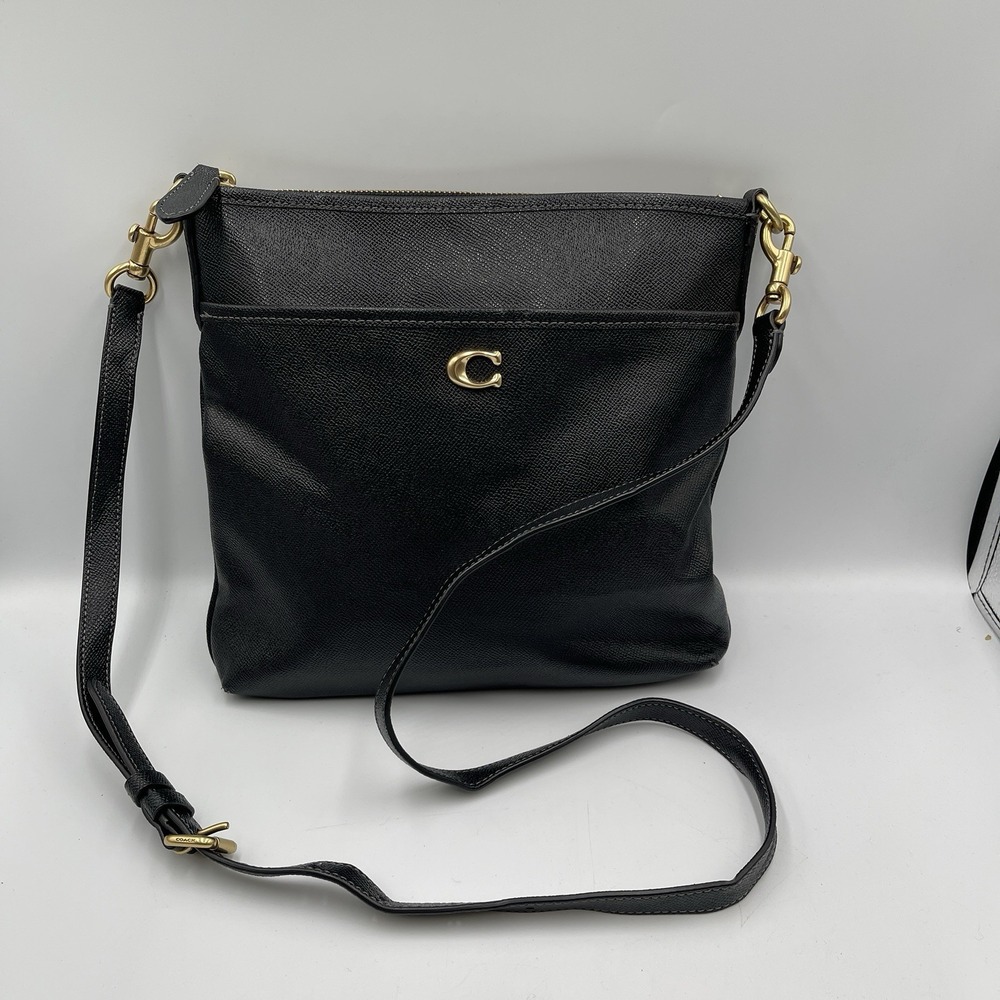 COACH Women's Cross Grain Leather Kitt 26 Black One Size
